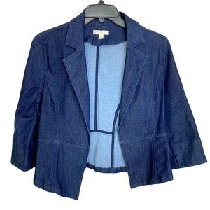 Est. 1946 Womens Blue 3/4 Sleeve Collared Denim Jacket Size M Streetwear Grunge